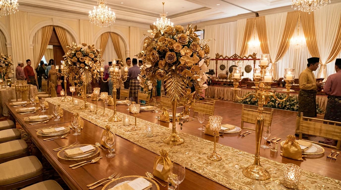 Tema Gold untuk galeri majlis